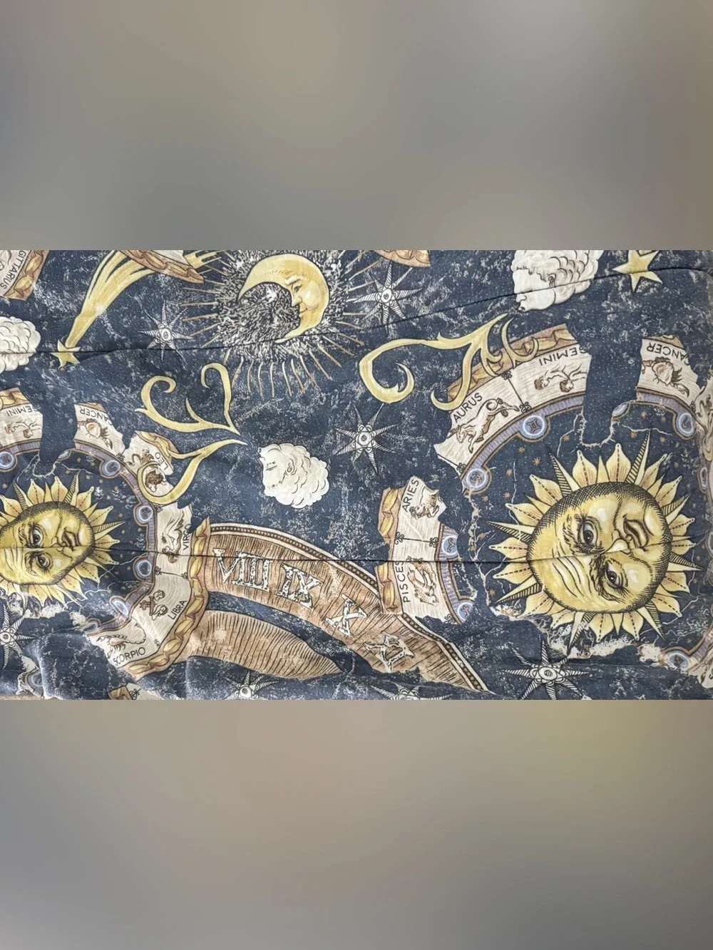 Y2K Vintage 90s Celestial Sun & Moon Navy Comforter Set